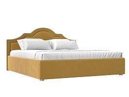 Интерьерная кровать Афина 180 (полностью микровельвет желтый) - Фото предпросмотра