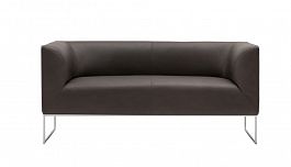 С-15 Вики 2-х местный диван (160*75*72) экокожа Oregon 26 Темно коричневый "Мягкая мебель для кабинета" ТК-001812000021 коричневый - Фото предпросмотра