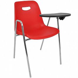 Стул Venezia (4 высокие ножки с подлокотниками + столик TLT) хром, красный - Фото предпросмотра