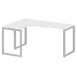 Metal System Стол криволинейный левый на О-образном м/к БО.СА-4 (L) Белый/Серый металл 1600*1200*750 - Фото предпросмотра