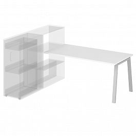 Стол приставной на металлокаркасе "Приставные столы" ПК-ТНП-СТП154Х80/МКА-В2-972 серый - Фото предпросмотра