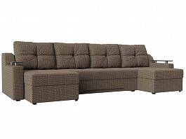 П-образный диван Сенатор (полностью рогожка Корфу 03) - Фото предпросмотра