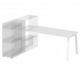 Стол приставной на металлокаркасе "Приставные столы" ПК-ТНП-СТП154Х80/МКА-В2-1051 белый - Фото предпросмотра