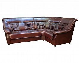 Угловой диван "Сиеста 2с1 правый" кожа+иск.кожа, без механизма - Фото предпросмотра
