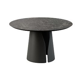 Стол круглый Giano 100, керамика матовая, черная - Фото предпросмотра
