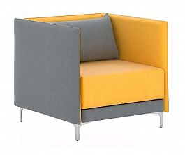 Кресло Графит Н 880x910x1370 обивка велюр Velutto желтый/серый 1 кат. "Кресла"  ТК-002935001905 без цвета - Фото предпросмотра