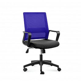 Кресло Бит LB / черный пластик / синяя сетка / черная ткань - Фото предпросмотра