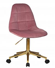 Офисное кресло для персонала DOBRIN MONTY GOLD (розовый велюр (MJ9-32)) - Фото предпросмотра