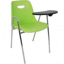 Стул Venezia (4 высокие ножки с подлокотниками + столик TLT) хром, зеленый - Фото предпросмотра