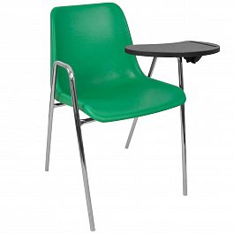 Стул Vicenza (4 ножки с подлокотниками + столик TLT), Каркас хром, зеленый - Фото предпросмотра